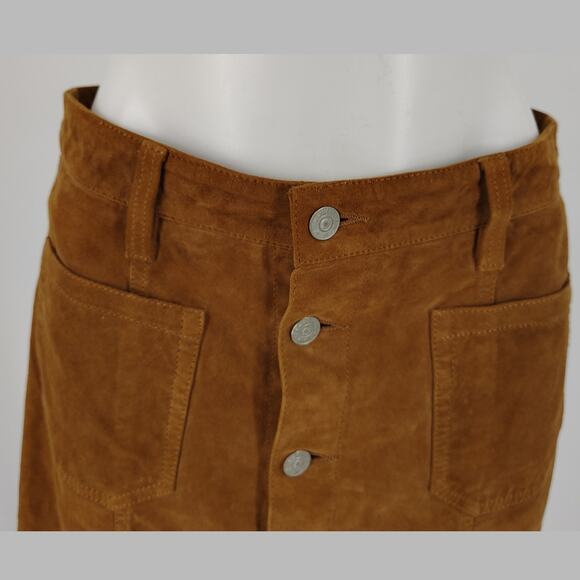 Denim & Supply Ralph Lauren Suede Button Front Skirt Size 30 - Picture 9 of 13